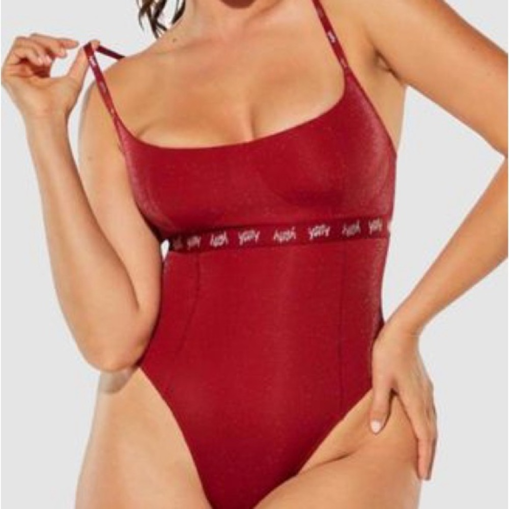 Yitty thong red metallic bodysuit size 1x  nwt